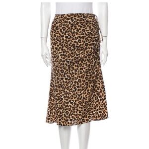 Veronica Beard Leopard Print Midi Skirt